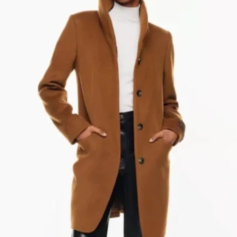 Aritzia Wilfred Cocoon Coat cigar brown XS Aritzia